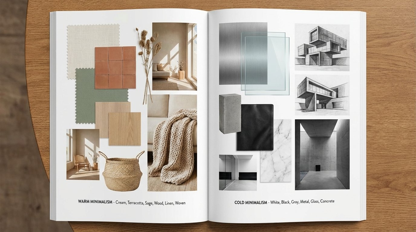 Two mood boards side by side.